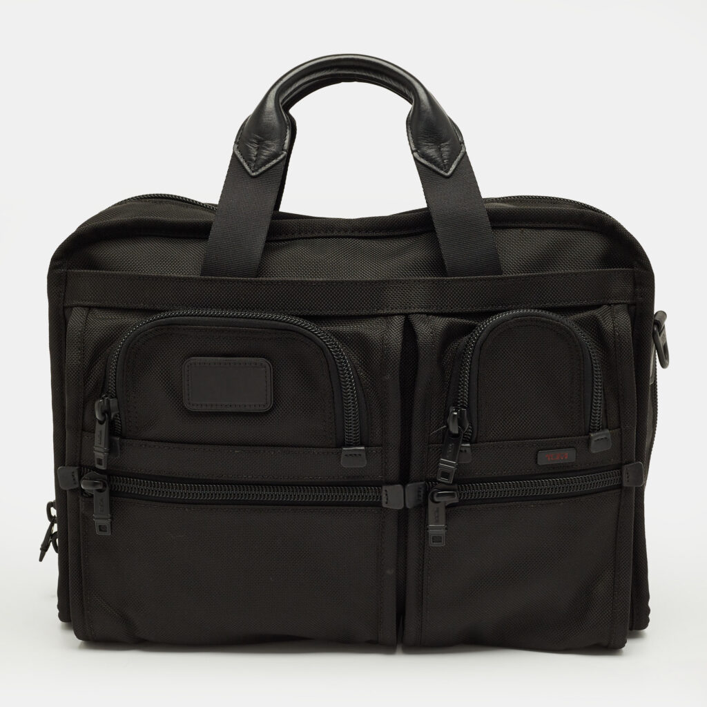TUMI Black Nylon Alpha 2 T Pass Expandable Briefcase Bag TUMI Black Nylon Alpha 2 T Pass Expandable Briefcase Bag