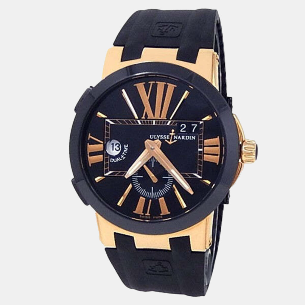 Ulysse Nardin Executive Dual Time 246-00-3/42 Automatic Black 18k Rose Gold Men's Wristwatch 43 mm Ulysse Nardin Executive Dual Time 246-00-3/42 Automatic Black 18k Rose Gold Men's Wristwatch 43 mm