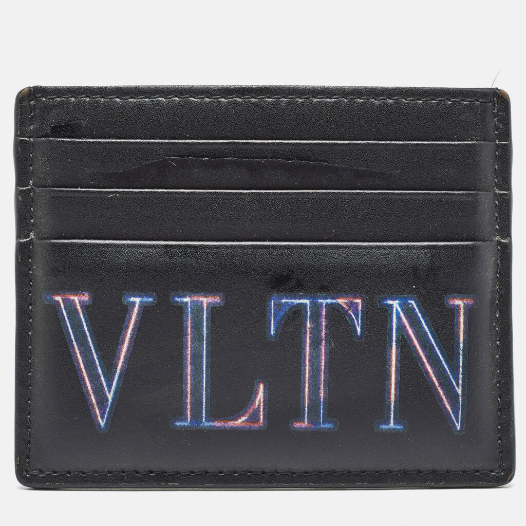 Valentino Black Leather VLTN Card Holder Valentino Black Leather VLTN Card Holder