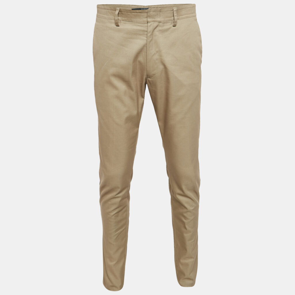Valentino Beige Gabardine Side Stripe Trousers L Valentino Beige Gabardine Side Stripe Trousers L