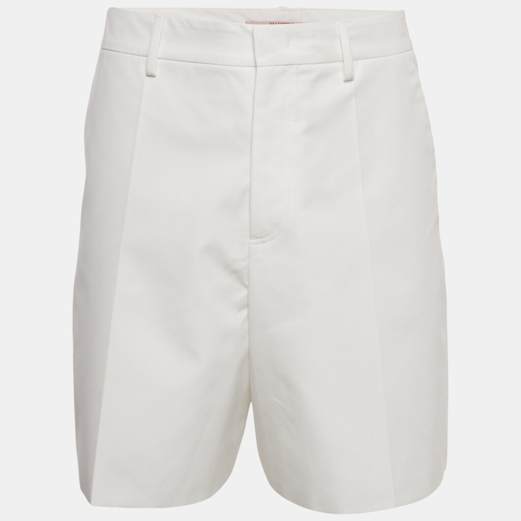 Valentino White Cotton Straight Leg Shorts M Valentino White Cotton Straight Leg Shorts M