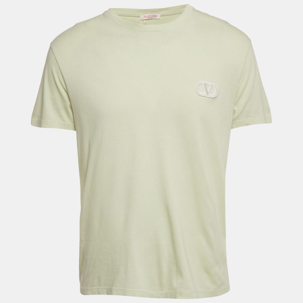 Valentino Mint Green Logo Applique Jersey T-Shirt M Valentino Mint Green Logo Applique Jersey T-Shirt M