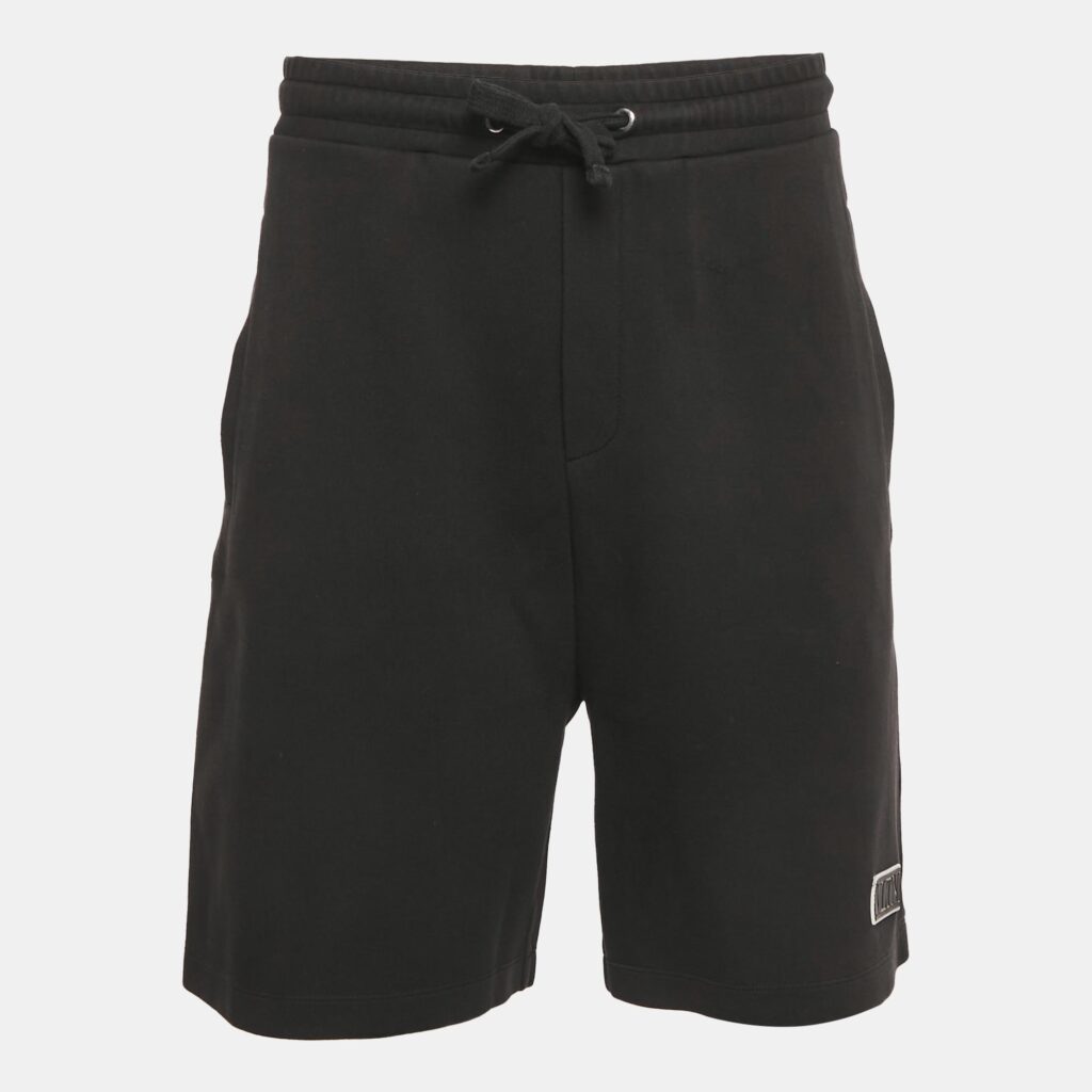Valentino Black Cotton Blend Logo Applique Shorts XL Valentino Black Cotton Blend Logo Applique Shorts XL