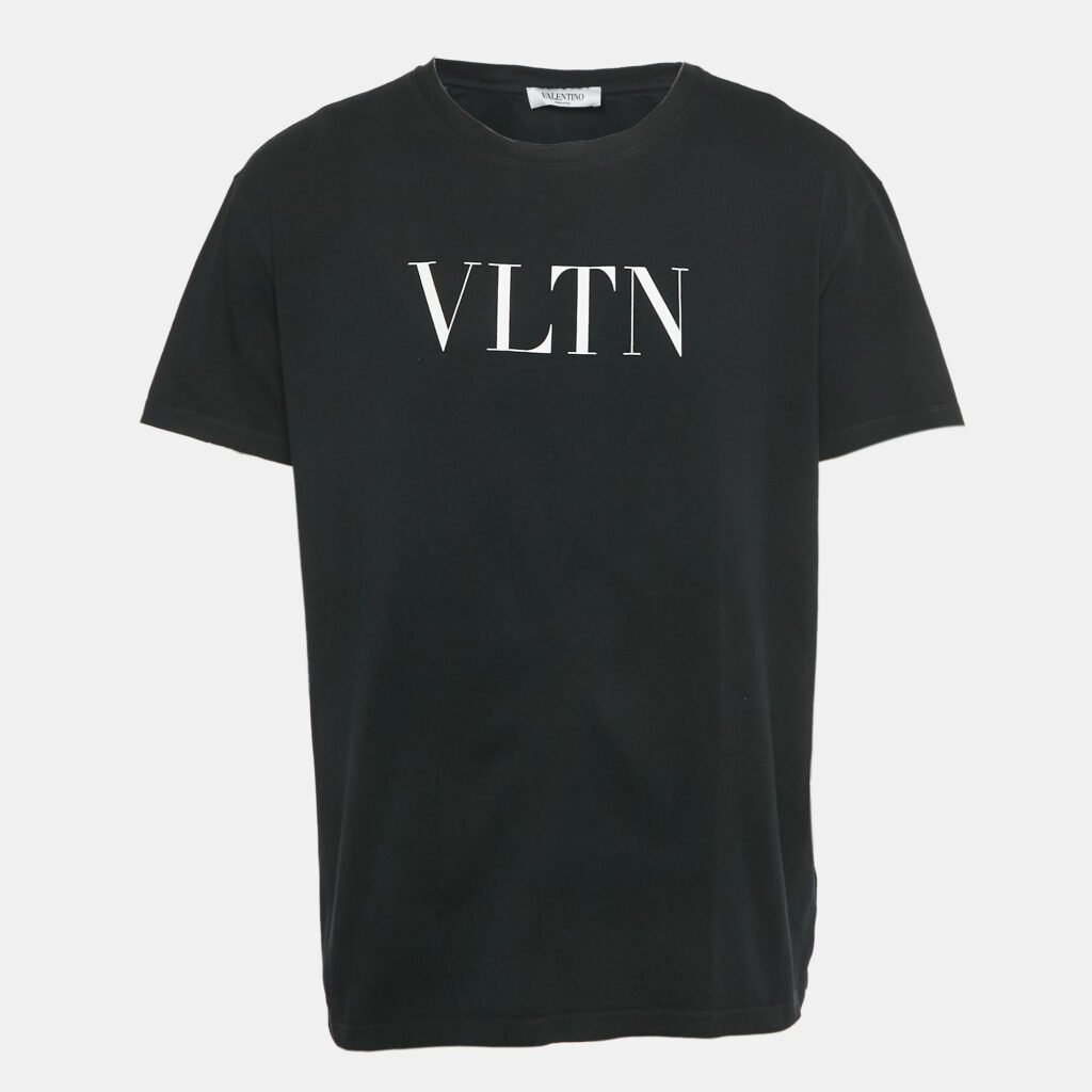 Valentino Black Logo Print Cotton T-Shirt XL Valentino Black Logo Print Cotton T-Shirt XL