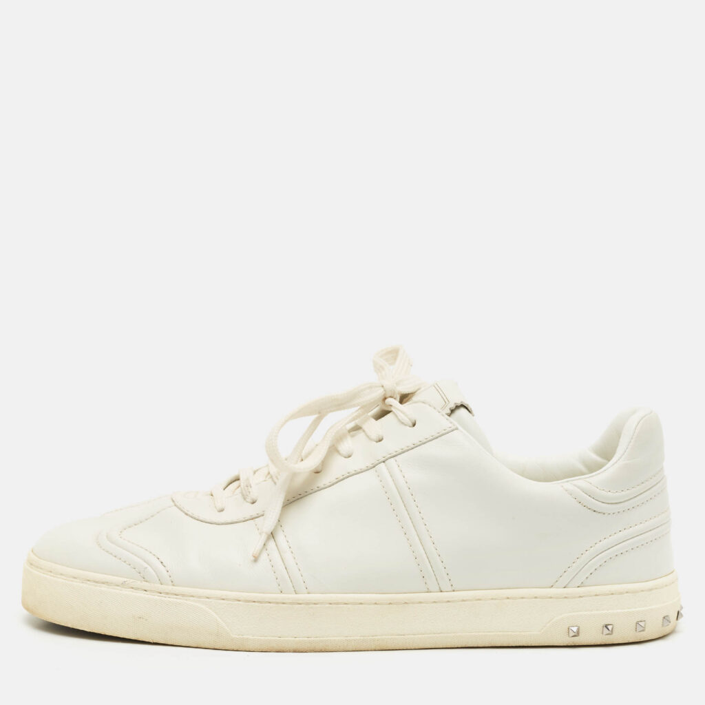 luxury-men-valentino-used-shoes-p1179092-010-1.jpg Valentino White Leather Upvillage Low Top sneakers Size 45