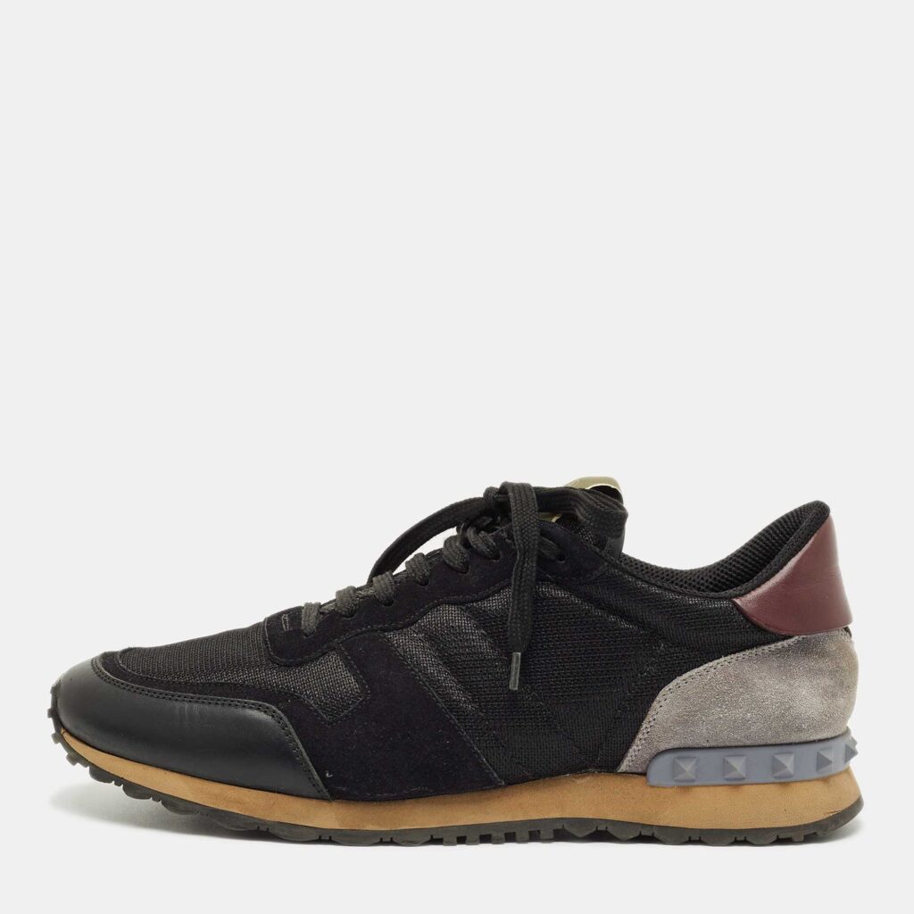 Valentino Tricolor Leather and Mesh Rockrunner Sneakers Size 42