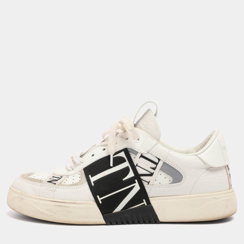 Valentino White Leather VLTN Low Top Sneakers Size 40