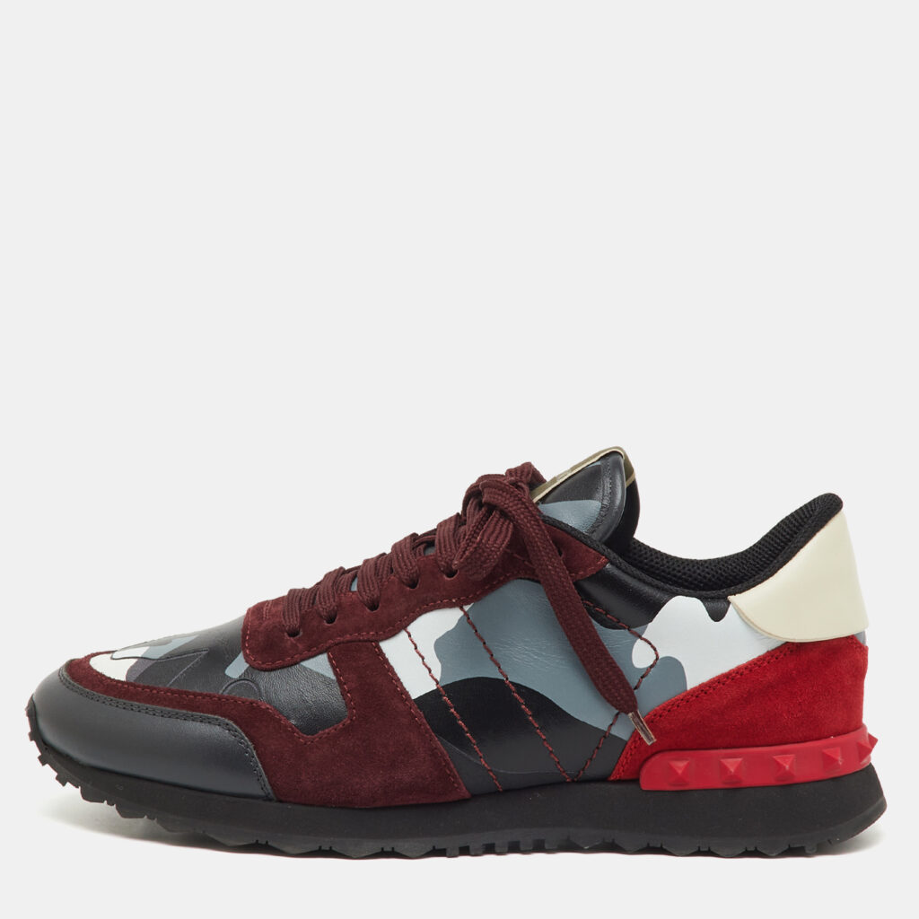 Valentino Multicolor Camouflage Canvas, Suede and Leather Rockrunner Sneakers Size 41.5 Valentino Multicolor Camouflage Canvas, Suede and Leather Rockrunner Sneakers Size 41.5