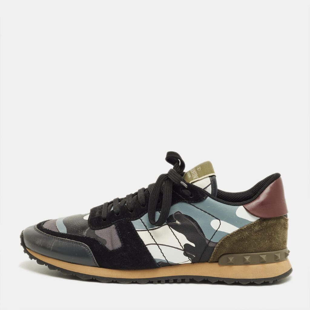Valentino Multicolor Suede and Leather Rockrunner Lace Up Sneakers Size 44 Valentino Multicolor Suede and Leather Rockrunner Lace Up Sneakers Size 44