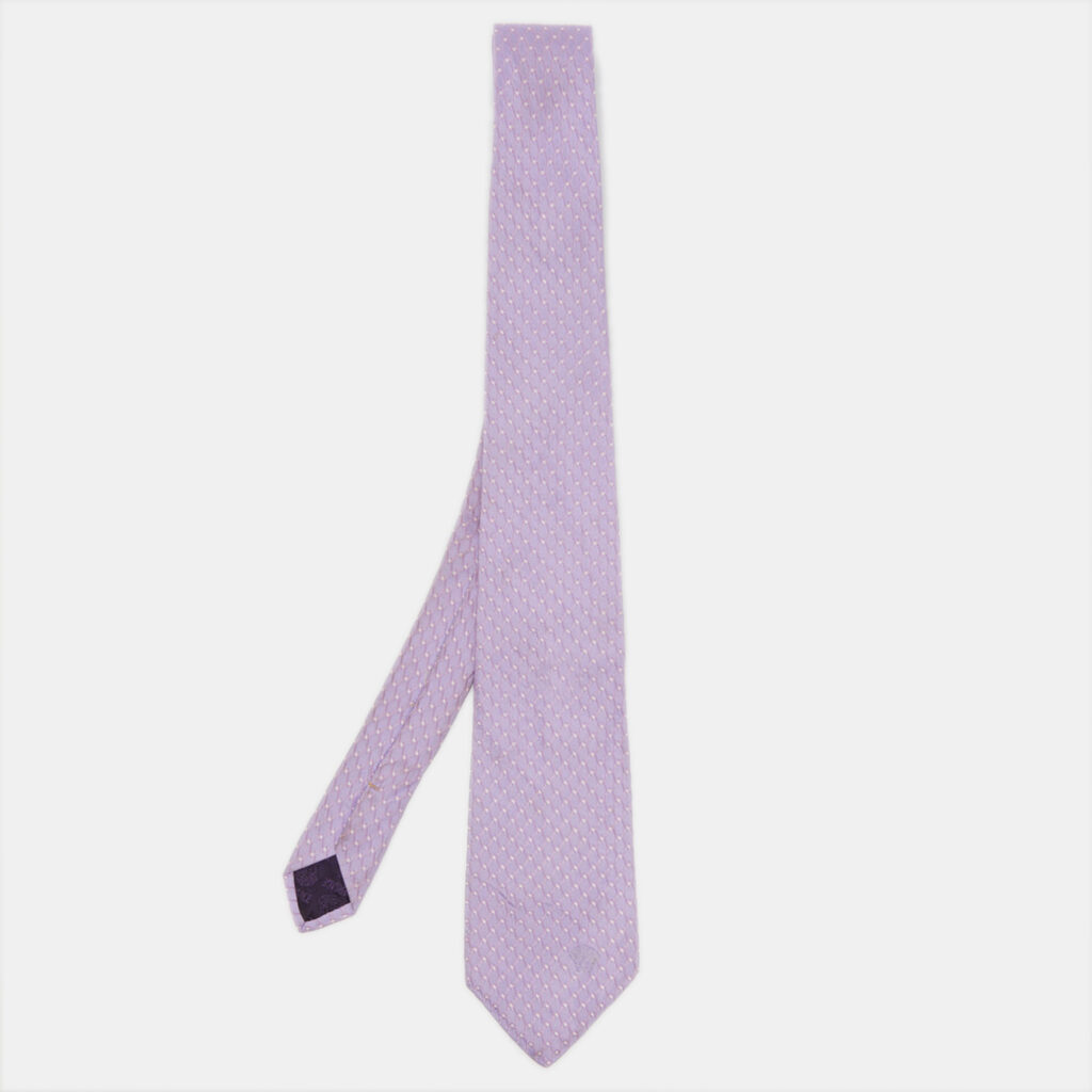 Versace Purple Geometric Pattern Silk Tie Versace Purple Geometric Pattern Silk Tie