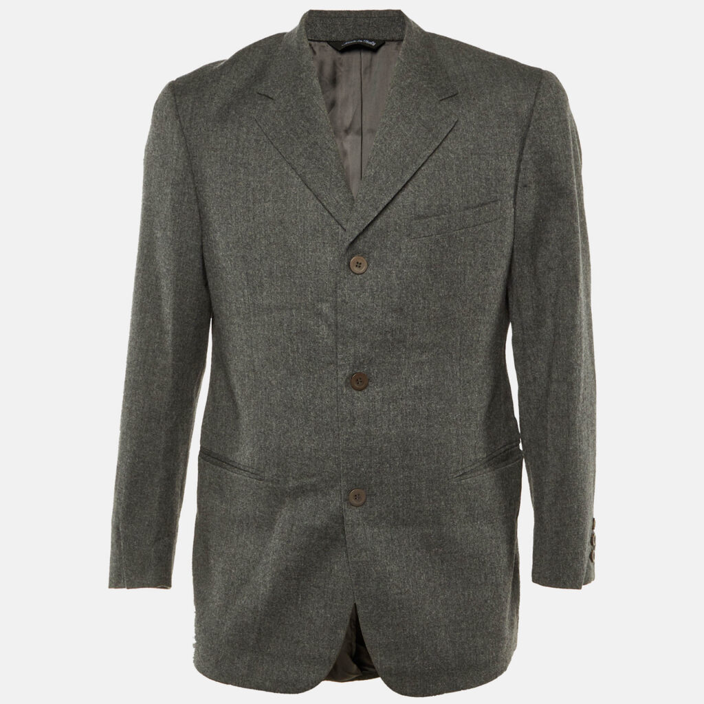 Versus Versace Grey Wool Button Front Blazer L Versus Versace Grey Wool Button Front Blazer L