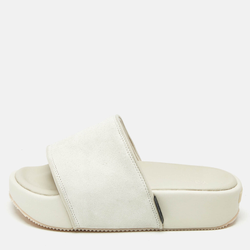 Y-3 Grey Suede Platform Slide Sandals Size 40.5 Y-3 Grey Suede Platform Slide Sandals Size 40.5