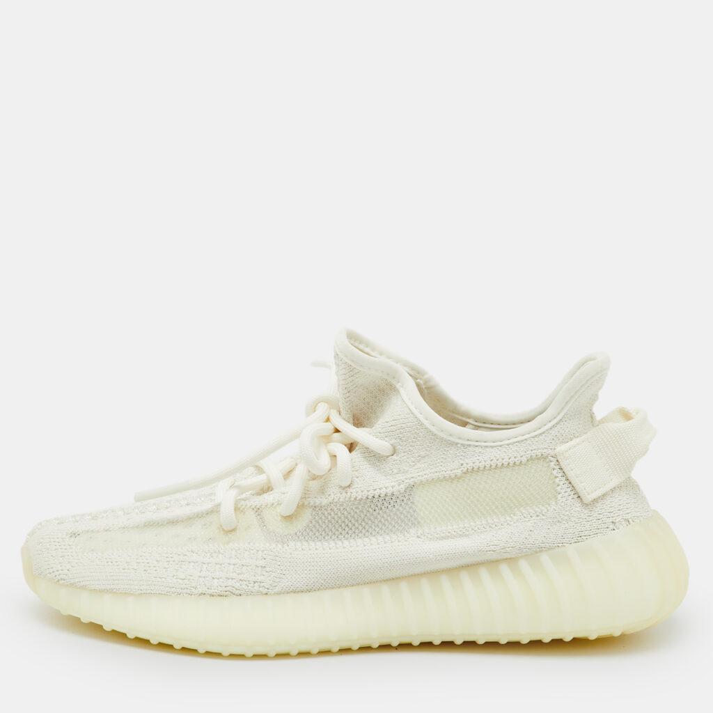luxury-men-yeezy-x-adidas-new-shoes-p1218086-001.jpg Yeezy x Adidas White Knit Fabric Boost 350 V2 Bone Sneakers Size 38 2/3