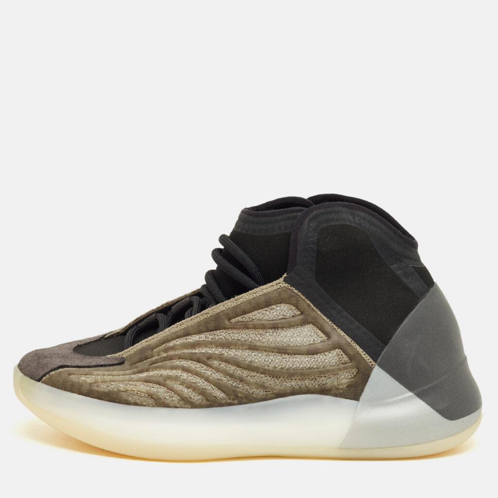 Yeezy x Adidas Grey/Black Suede and Knit Fabric QNTM Barium Sneakers Size 37 1/3 Yeezy x Adidas Grey/Black Suede and Knit Fabric QNTM Barium Sneakers Size 37 1/3