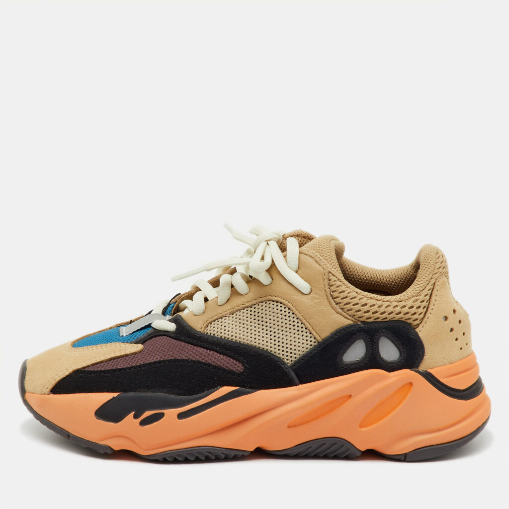 Yeezy x Adidas Multicolor Mesh, Leather and Suede Boost 700 Enflame Amber Sneakers Size 37 1/3 Yeezy x Adidas Multicolor Mesh, Leather and Suede Boost 700 Enflame Amber Sneakers Size 37 1/3