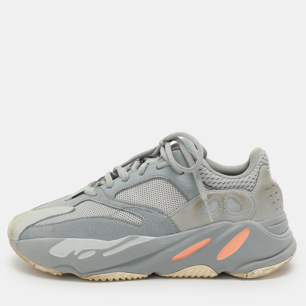 Yeezy x Adidas Grey Leather and Mesh Boost 700 'Inertia' Low Top Sneakers Size 40 Yeezy x Adidas Grey Leather and Mesh Boost 700 'Inertia' Low Top Sneakers Size 40