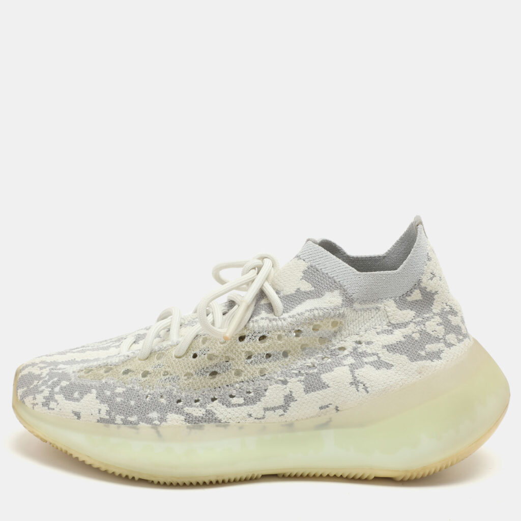 Yeezy x Adidas White/Grey Knit Fabric Boost 380 'Alien' Low Top Sneakers Size 40 Yeezy x Adidas White/Grey Knit Fabric Boost 380 'Alien' Low Top Sneakers Size 40
