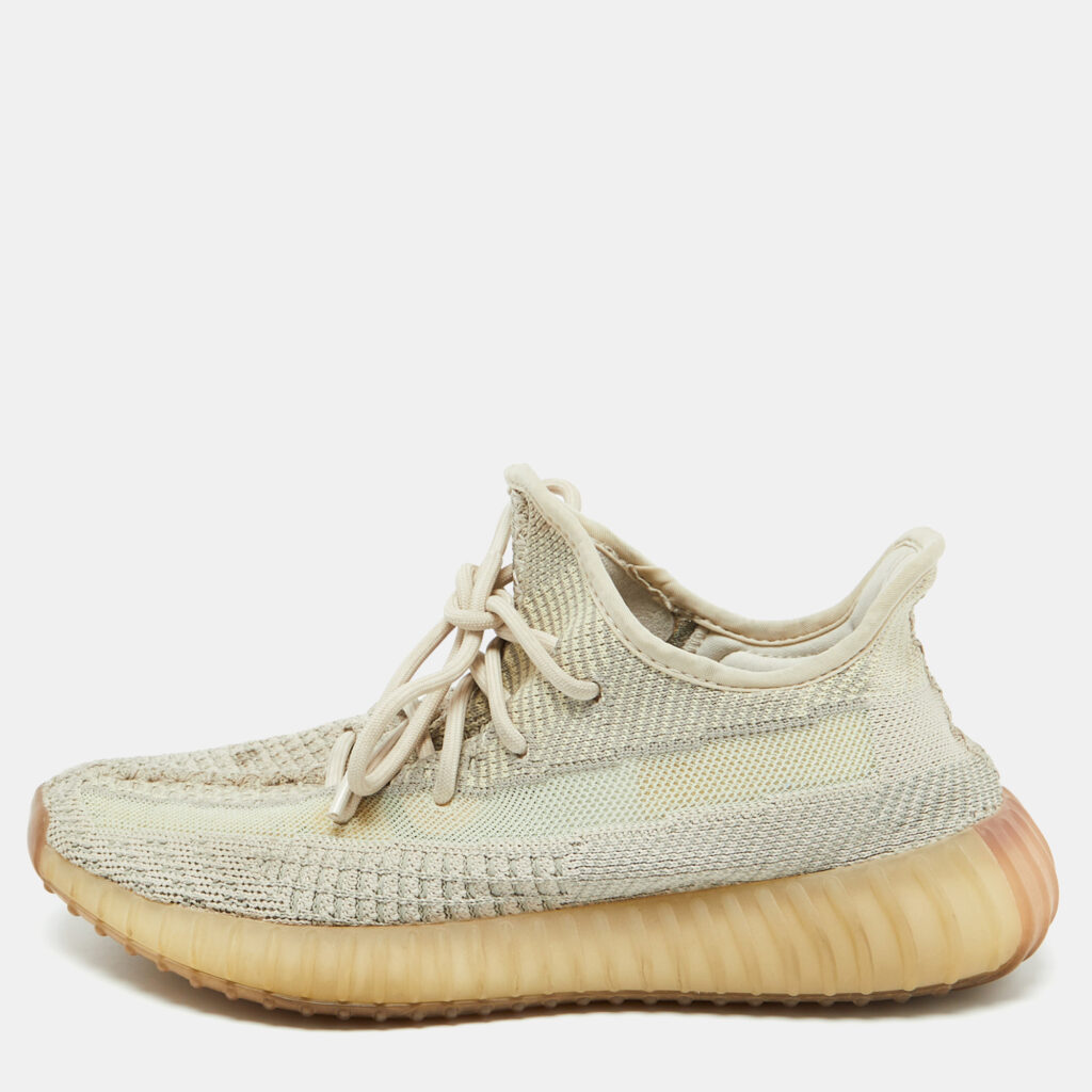 Yeezy x Adidas Cream/Grey Knit Fabric Boost 350 V2 Citrin Sneakers Size 40 Yeezy x Adidas Cream/Grey Knit Fabric Boost 350 V2 Citrin Sneakers Size 40
