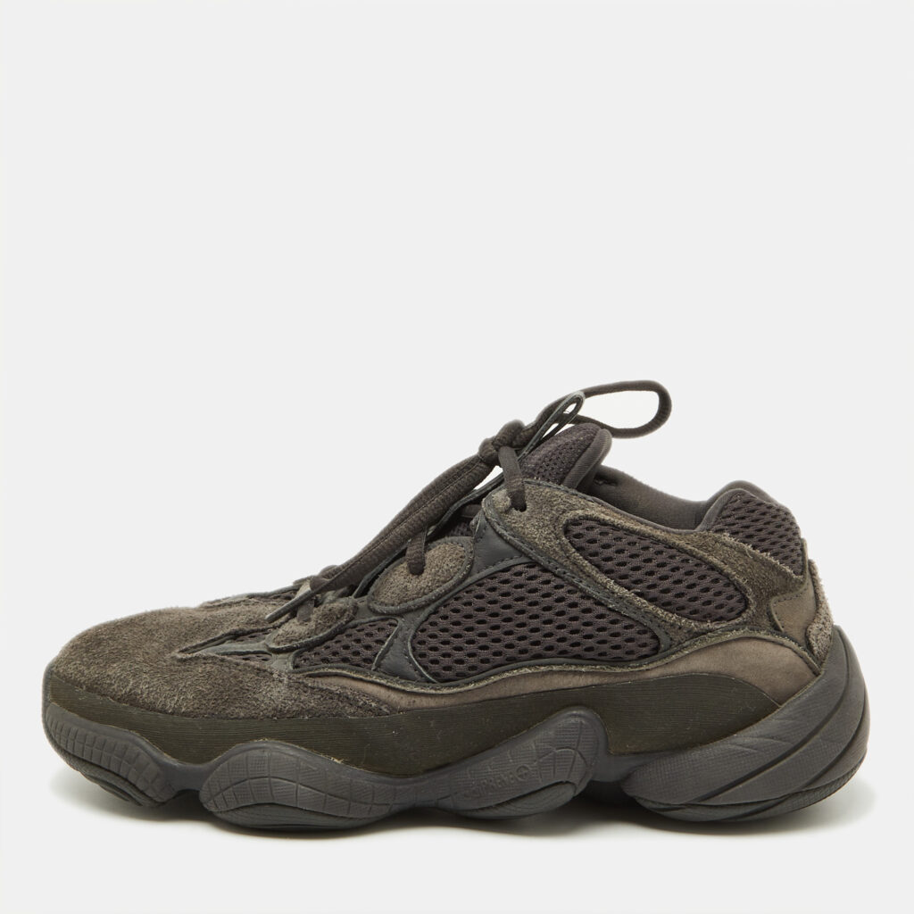 Yeezy x Adidas Grey Suede and Mesh Boost 500 Utility Black Sneakers Size 39 1/3 Yeezy x Adidas Grey Suede and Mesh Boost 500 Utility Black Sneakers Size 39 1/3