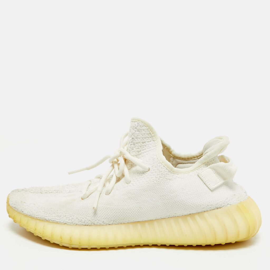Yeezy x Adidas White Knit Fabric Boost 350 V2 White Sneakers Size 43 1/3 Yeezy x Adidas White Knit Fabric Boost 350 V2 White Sneakers Size 43 1/3
