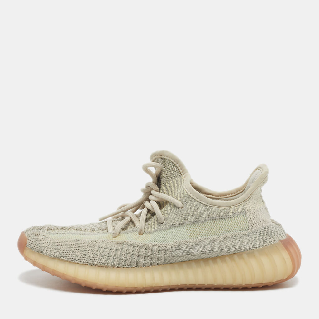 Yeezy x Adidas Pale Green Knit Fabric Boost 350 V2 Citrin (Non-Reflective) Sneakers Size 38.5