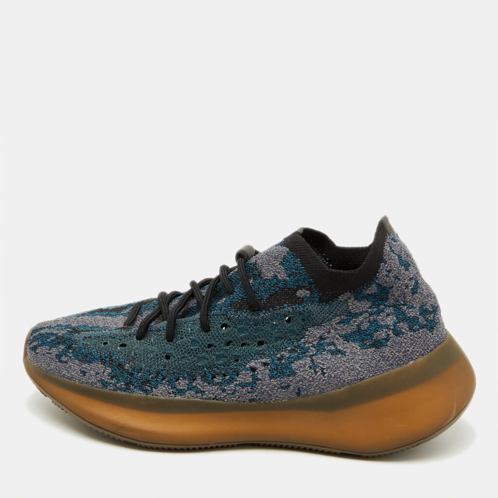 Yeezy x Adidas Blue/Grey Knit Fabric Boost 380 Covellite Low Top Sneakers Size 43 1/3 Yeezy x Adidas Blue/Grey Knit Fabric Boost 380 Covellite Low Top Sneakers Size 43 1/3