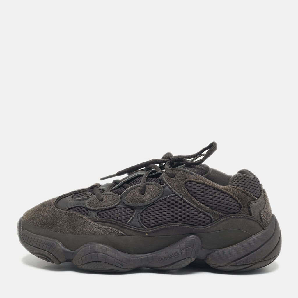 Yeezy x Adidas Black Mesh and Suede 500 Utility Black Sneakers Size 40 2/3