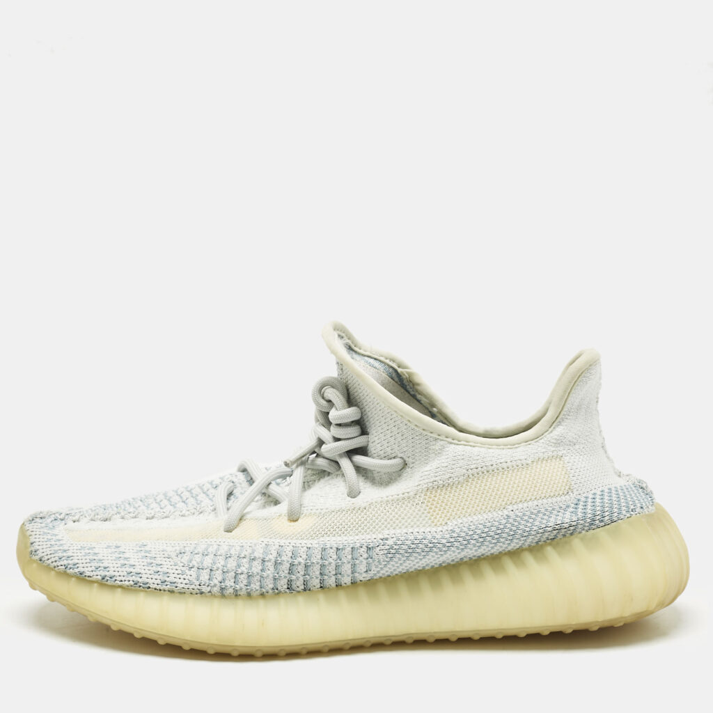 Yeezy x Adidas Blue/White Knit Fabric Boost 350 V2 Cloud White (Non-Reflective) Sneakers 42