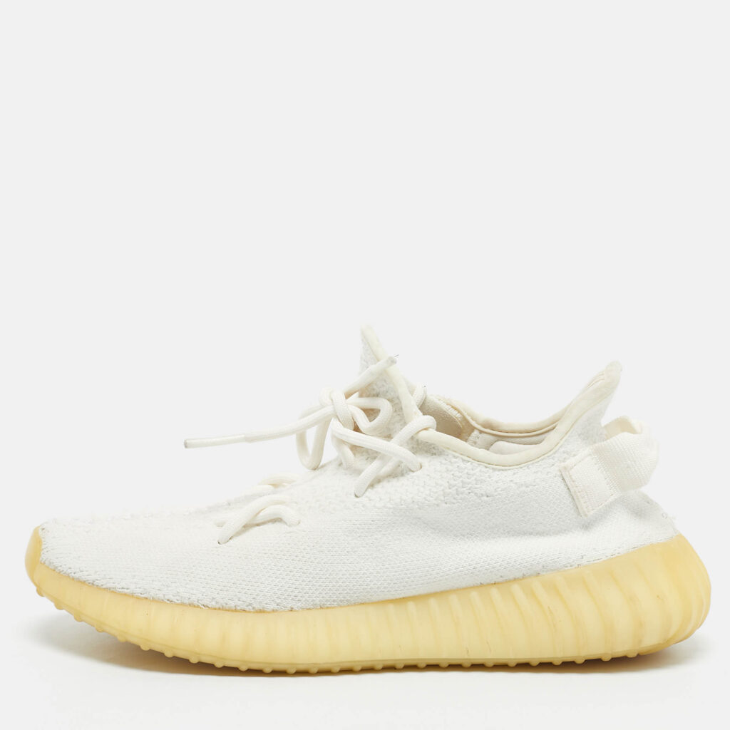 Yeezy x Adidas White Knit Fabric Boost 350 V2 Cream Sneakers Size 40 Yeezy x Adidas White Knit Fabric Boost 350 V2 Cream Sneakers Size 40