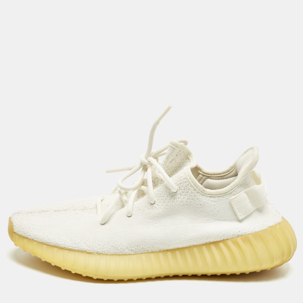 Yeezy x Adidas White Knit Fabric Boost 350 V2 Low Top Sneakers Size 42 2/3 Yeezy x Adidas White Knit Fabric Boost 350 V2 Low Top Sneakers Size 42 2/3