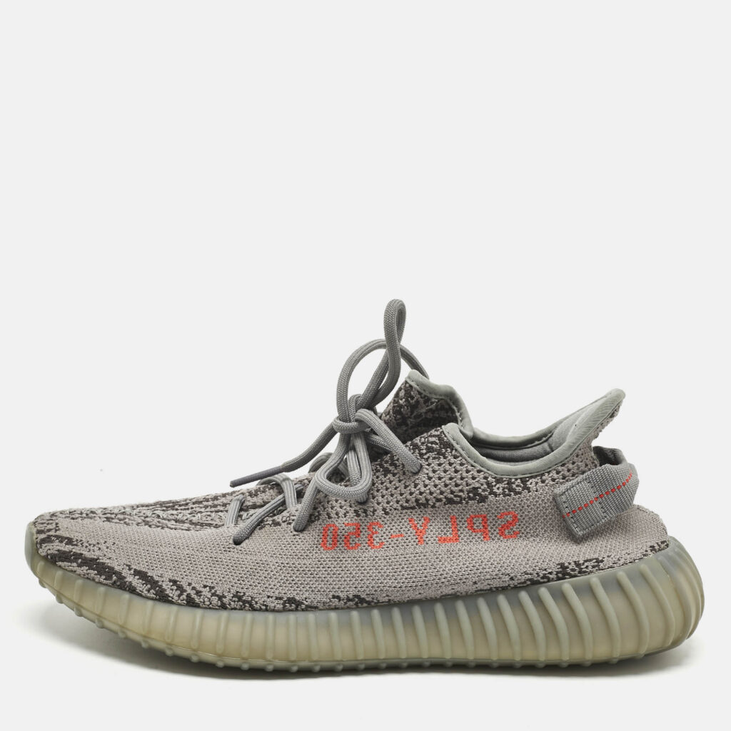 Yeezy x Adidas Grey Knit Fabric Boost 350 V2 Lace Up Sneakers Size 44.5 Yeezy x Adidas Grey Knit Fabric Boost 350 V2 Lace Up Sneakers Size 44.5