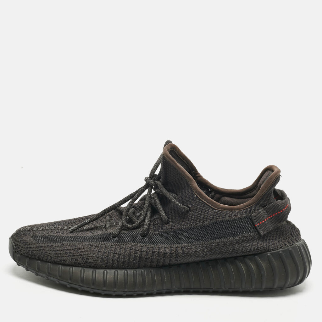 luxury-men-yeezy-x-adidas-used-shoes-p1220840-010-1.jpg Yeezy x Adidas Grey Knit Fabric Boost 350 V2 Lace Up Sneakers Size 46.5