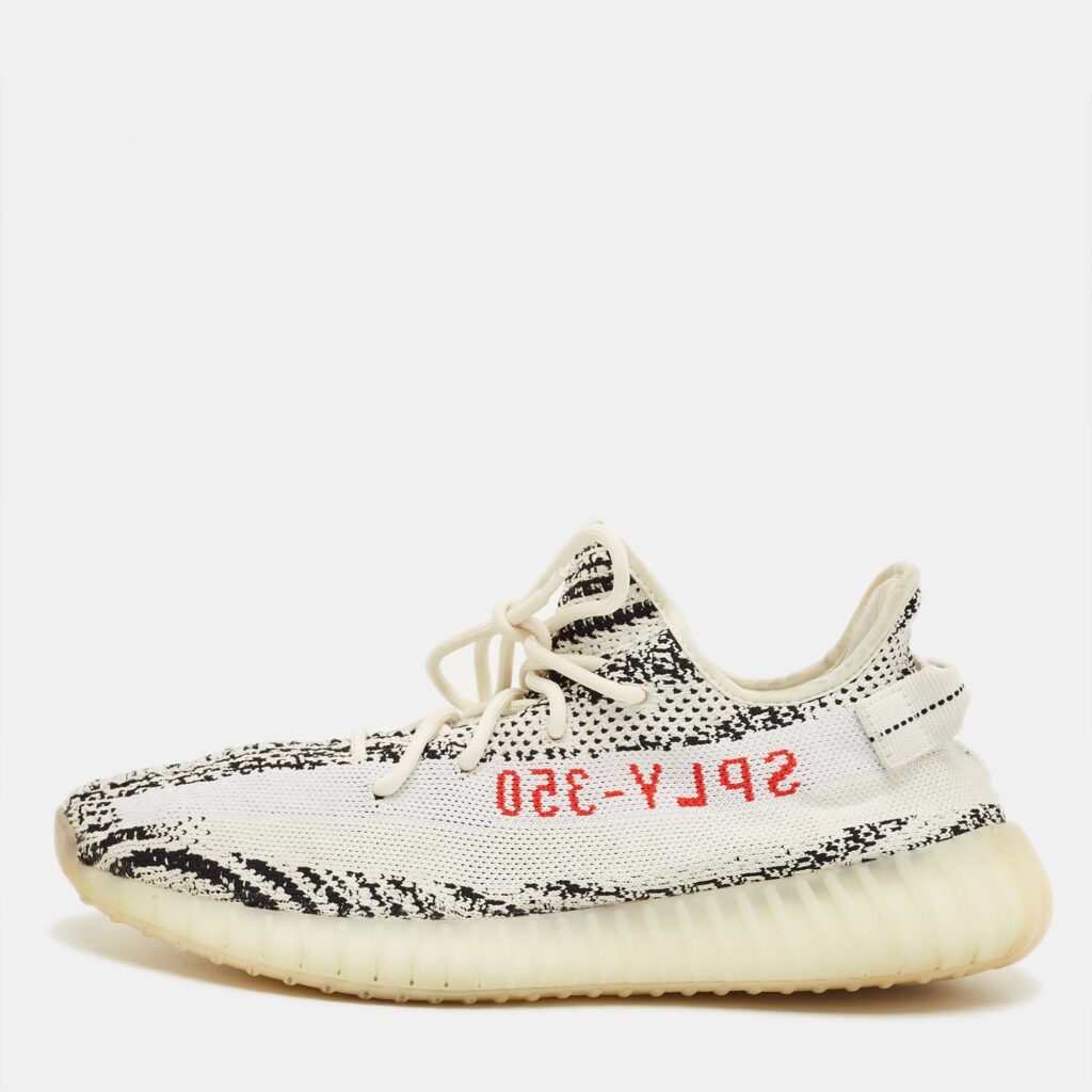Yeezy x Adidas White/Black Knit Fabric Boost 350 V2 Zebra Sneakers Size 45 1/3 Yeezy x Adidas White/Black Knit Fabric Boost 350 V2 Zebra Sneakers Size 45 1/3