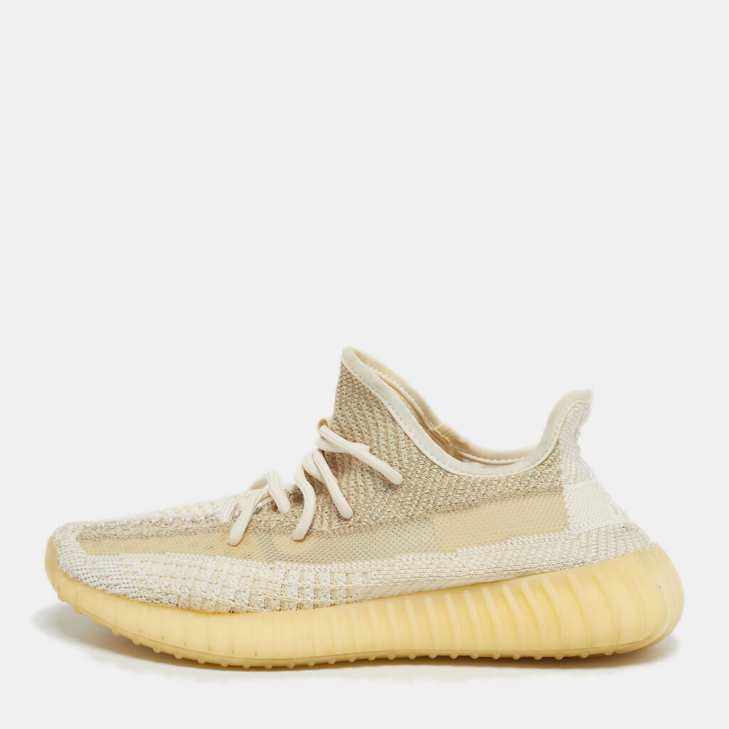 luxury-men-yeezy-x-adidas-used-shoes-p1246075-001.jpg Yeezy x Adidas Boost 350 V2 Natural Size 39 1/3 Beige Knit Fabric Low Top Sneakers