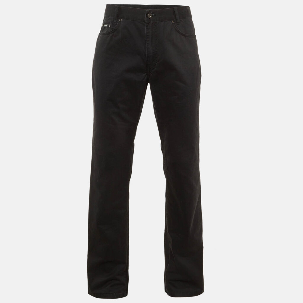 Yves Saint Laurent Pour Homme Black Cotton Regular Fit Pants L