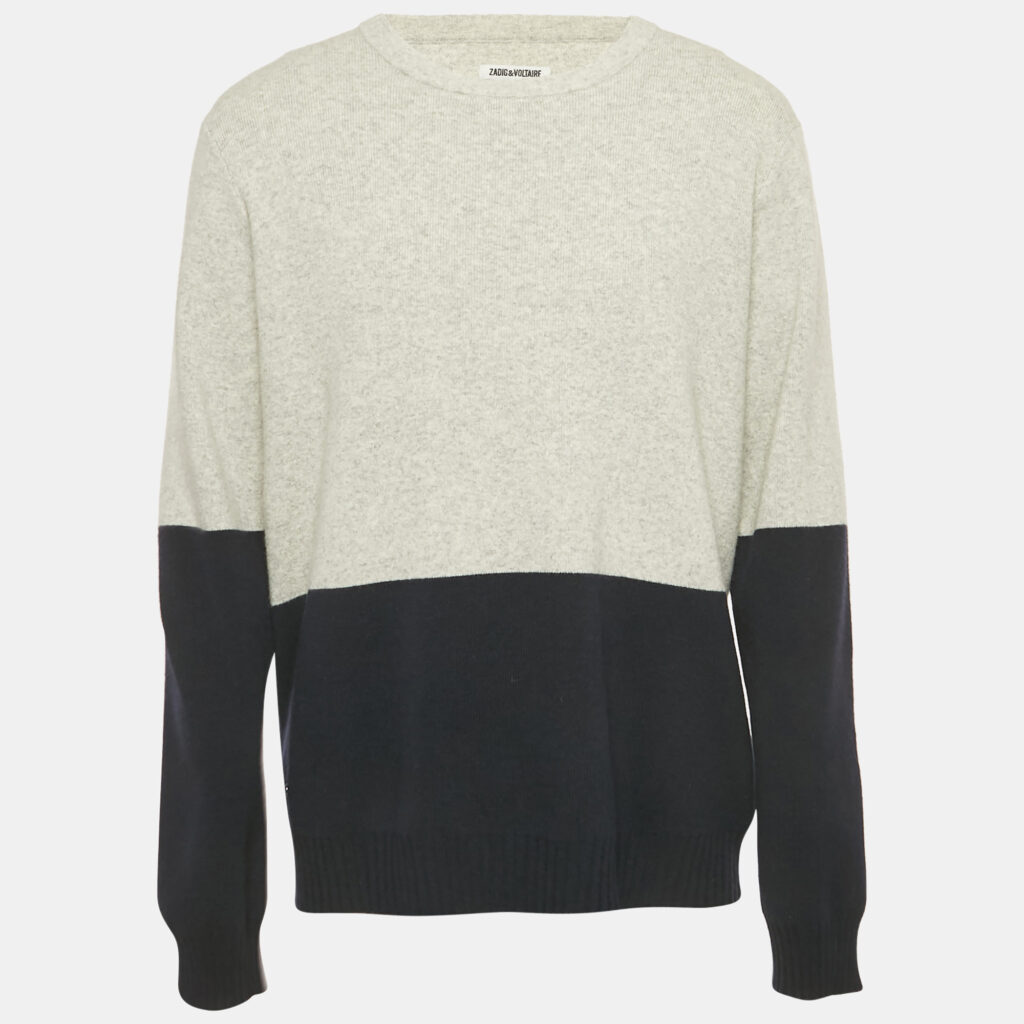 Zadig & Voltaire Grey Wool Crew Neck Rod Jumper XL Zadig & Voltaire Grey Wool Crew Neck Rod Jumper XL