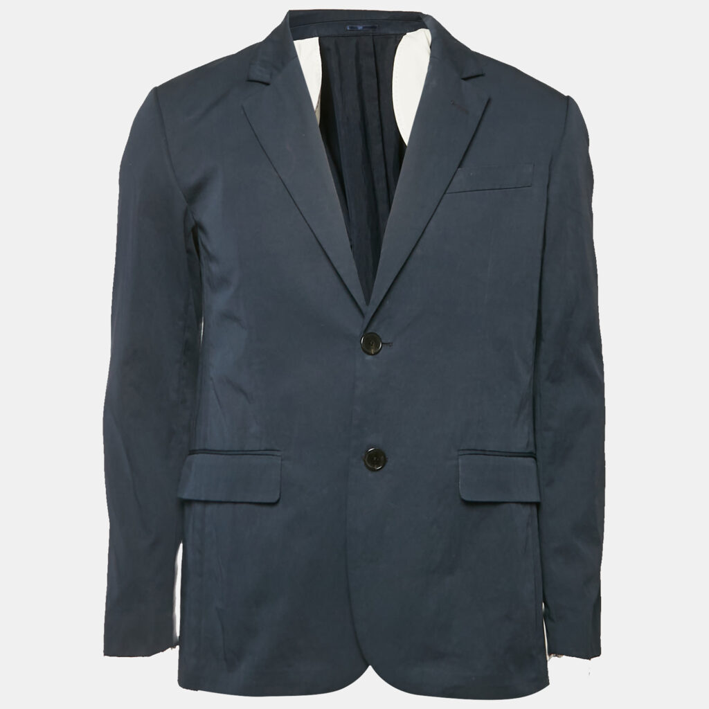 Zadig & Voltaire Navy Blue Cotton Blend Single Breasted Venice Blazer M