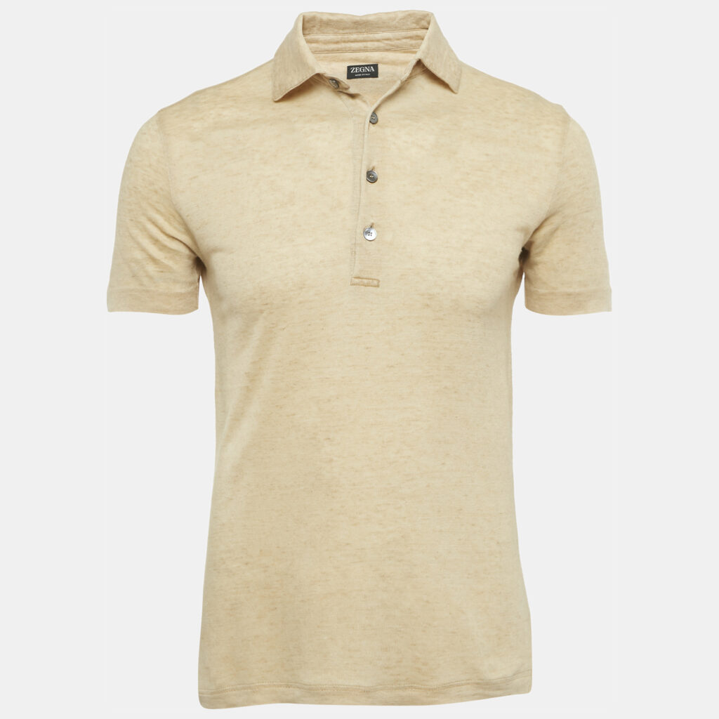 Zegna Yellow Jersey Polo T-Shirt M Zegna Yellow Jersey Polo T-Shirt M