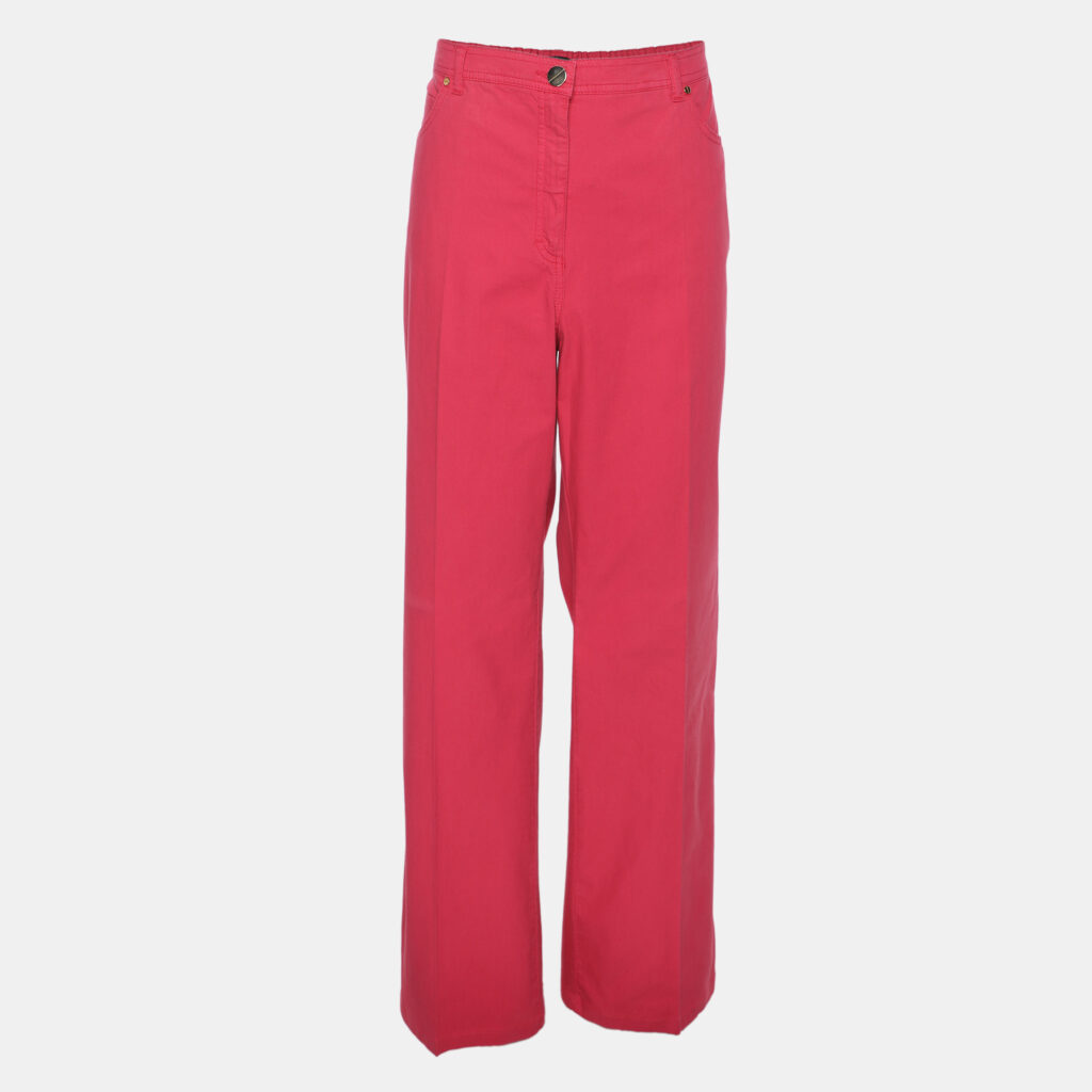 Elena Miro Pink Stretch Cotton Wide Leg Trousers XXXL Elena Miro Pink Stretch Cotton Wide Leg Trousers XXXL