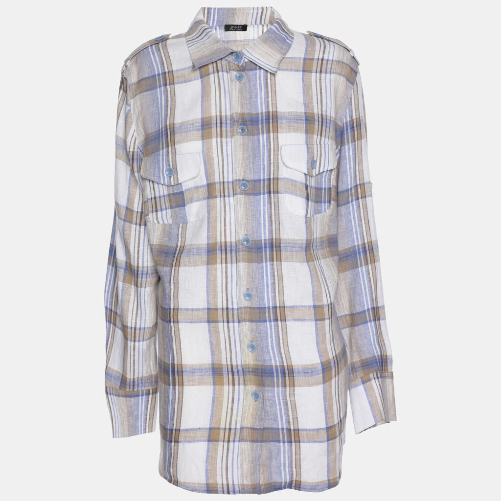 Basler Multicolor Check Linen Long Sleeve Shirt XL Basler Multicolor Check Linen Long Sleeve Shirt XL