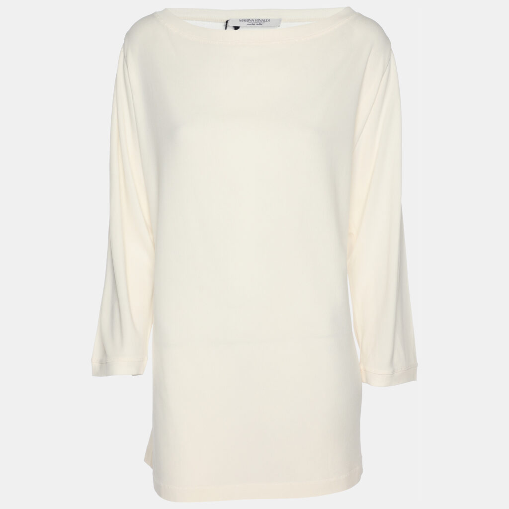 Marina Rinaldi Cream Crepe Sweater L Marina Rinaldi Cream Crepe Sweater L