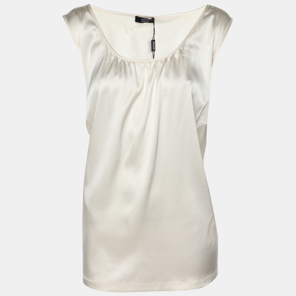 luxury-women-424-new-clothes-p1186349-002-1.jpg Basler Cream Satin Sleeveless Tops XL