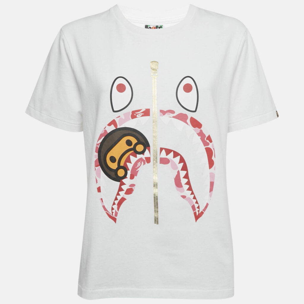 A Bathing Ape Baby Milo Shark Print Cotton T-Shirt M
