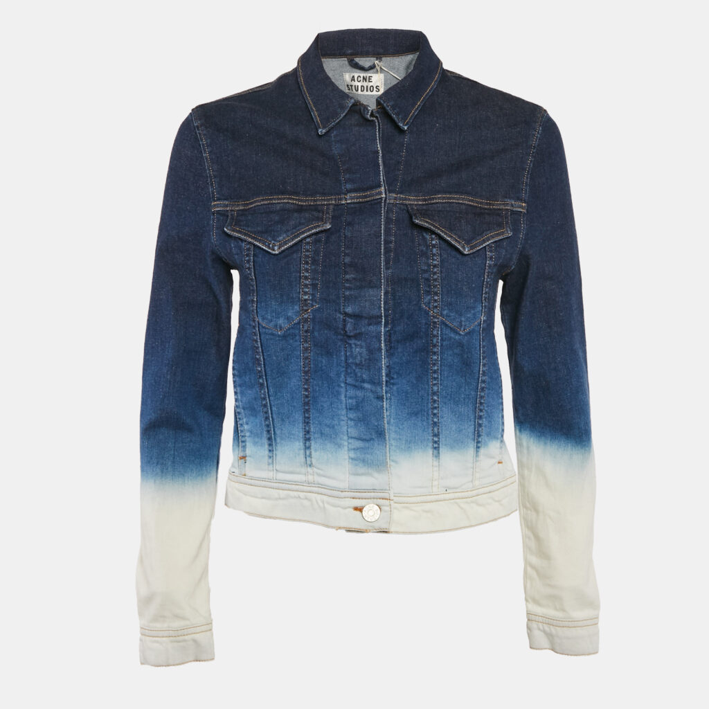 luxury-women-acne-studios-used-clothes-p1115367-002-1.jpg Acne Studios Two-Tone Blue Denim Stace Degrade Jacket S