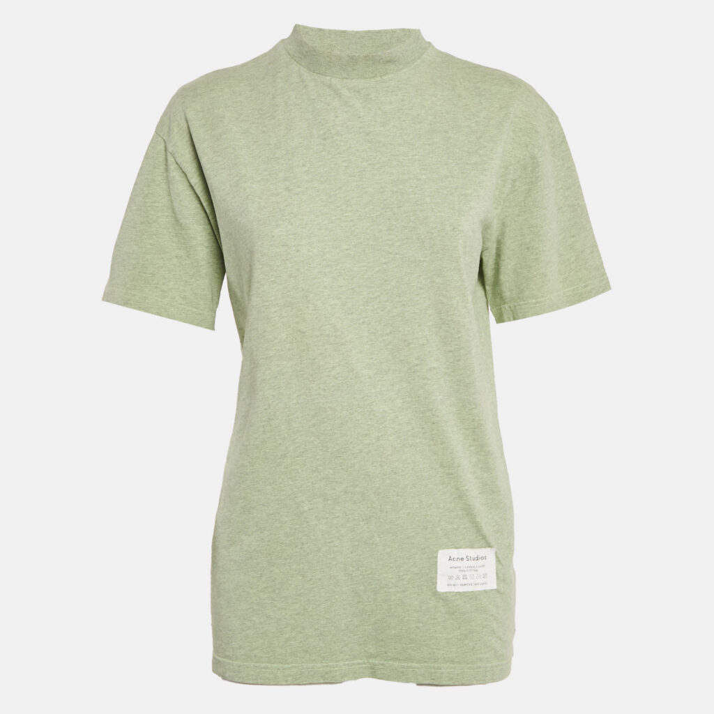 Acne Studios Green Care Label Applique Jersey Crewneck T-shirt XXS Acne Studios Green Care Label Applique Jersey Crewneck T-shirt XXS