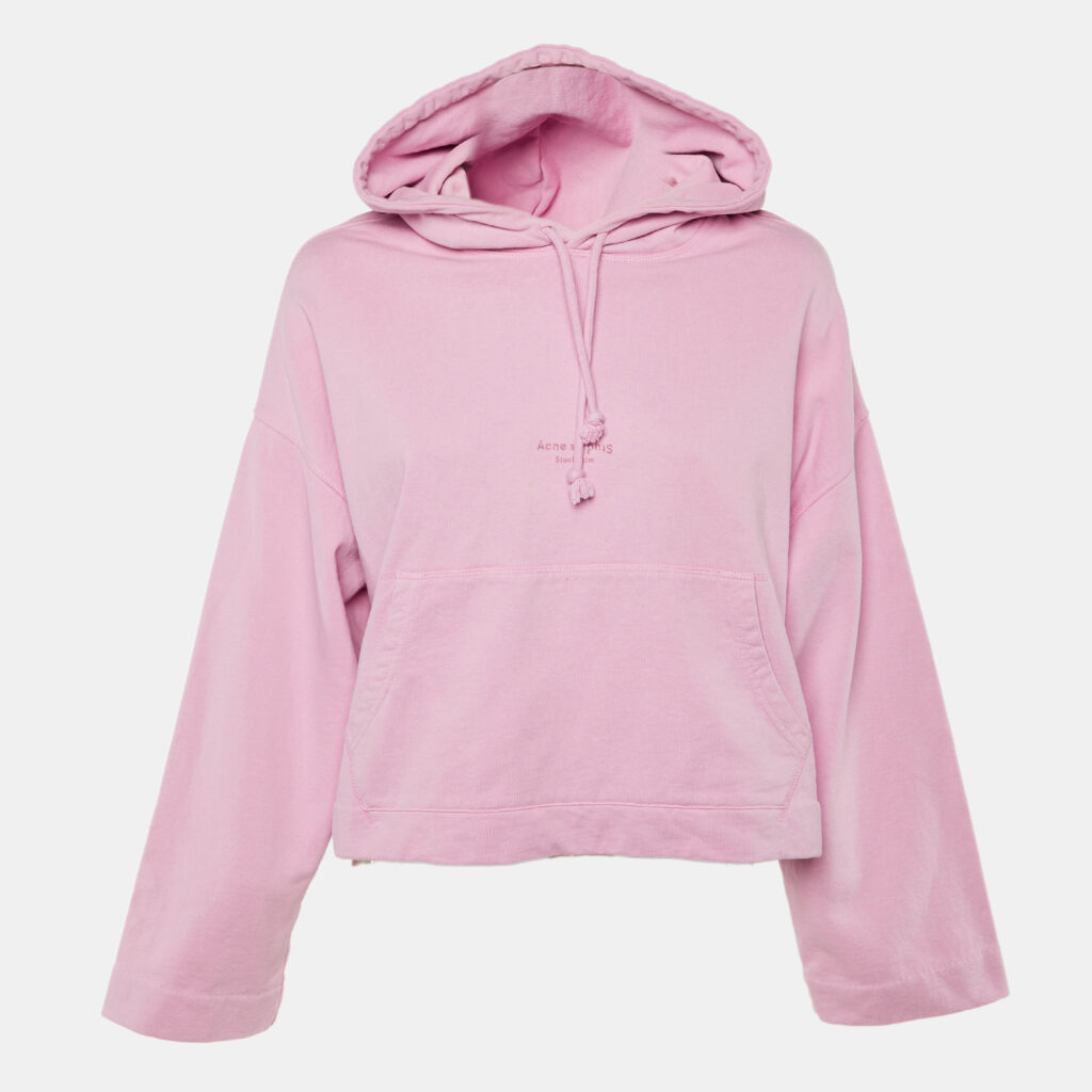 luxury-women-acne-studios-used-clothes-p1212803-001-1.jpg Acne Studios Pink Cotton Knit Long Sleeve Hoodie XXS