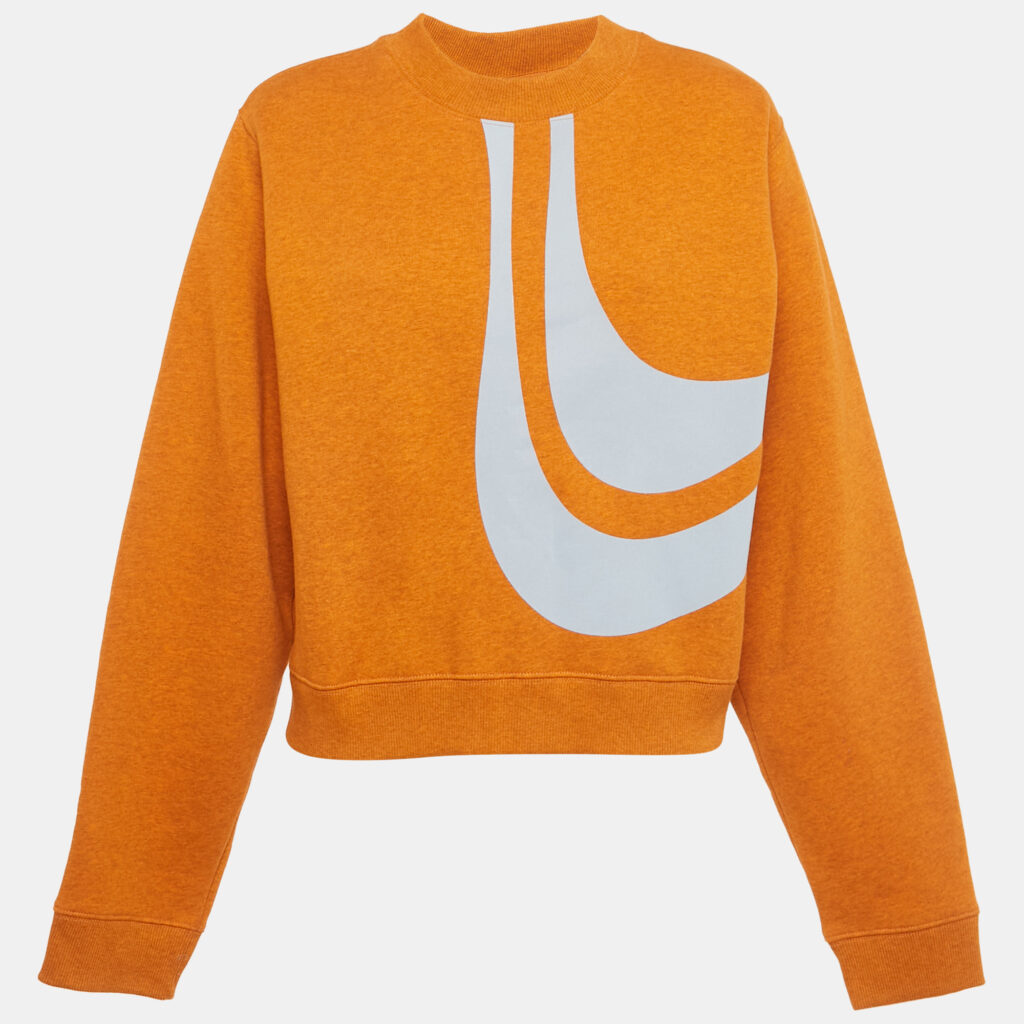 Acne Studios Orange Bird Applique Cotton Knit Sweatshirt M Acne Studios Orange Bird Applique Cotton Knit Sweatshirt M