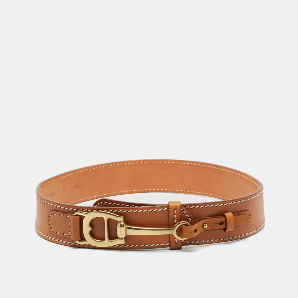 Aigner Tan Leather Logo Waist Belt 85 CM Aigner Tan Leather Logo Waist Belt 85 CM