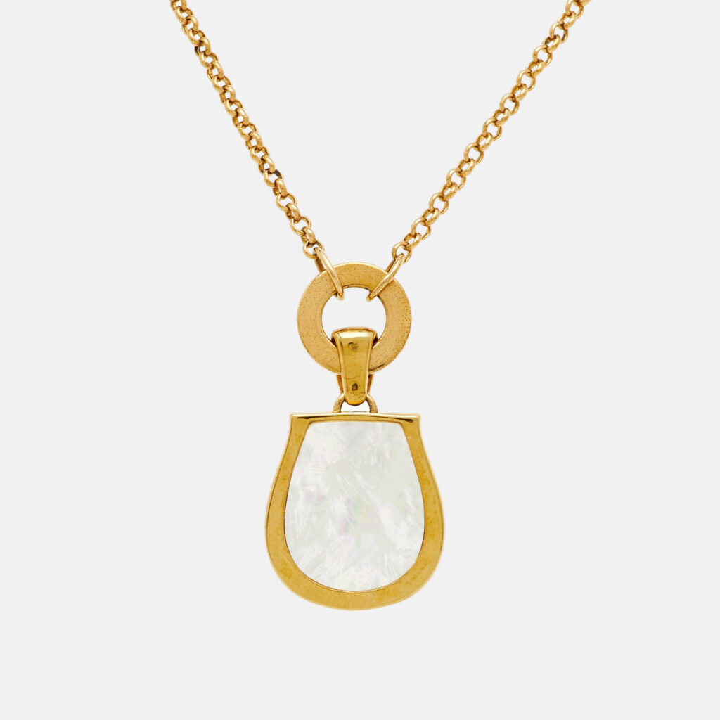 Aigner Faux Pearl Gold Tone Pendant Necklace Aigner Faux Pearl Gold Tone Pendant Necklace