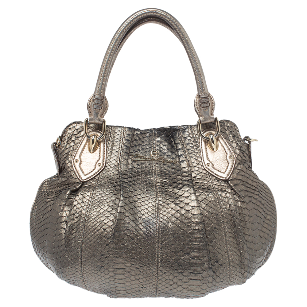Aigner Metallic Python Hobo Aigner Metallic Python Hobo